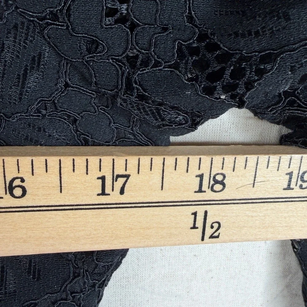 New Loft Floral Lace Detail Long‎ Sleeve Dress size 2 Black